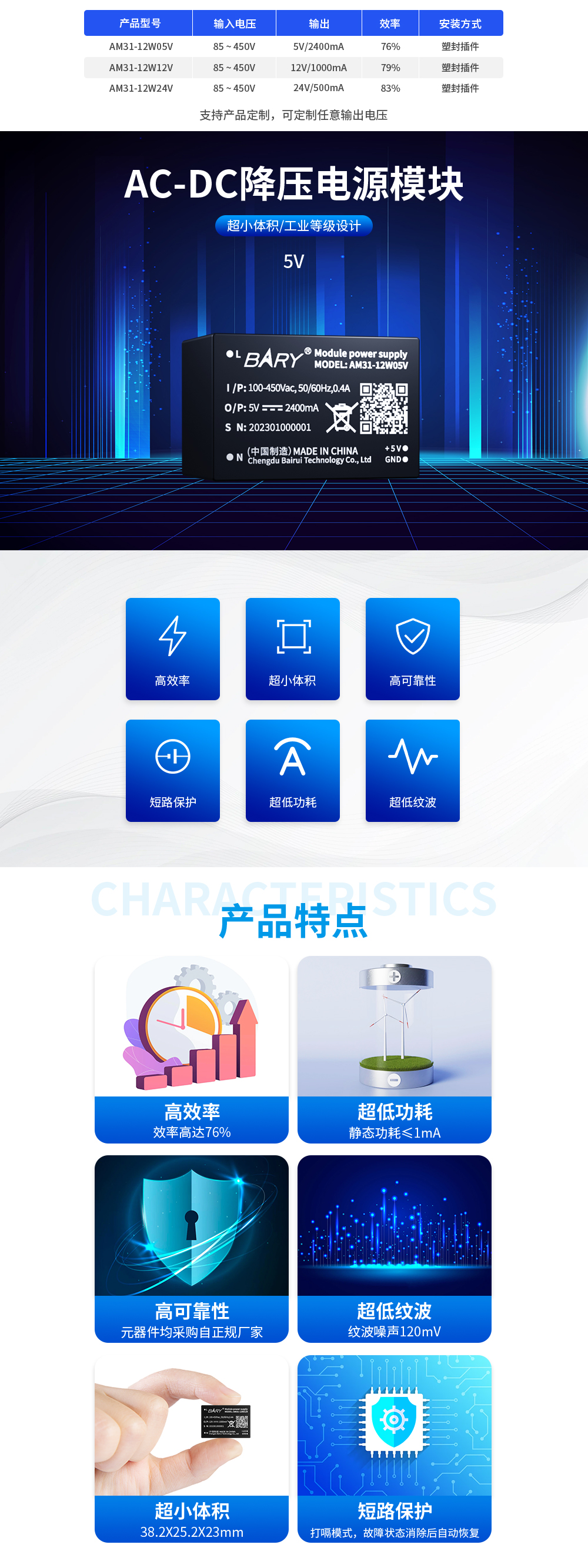 AC-DC降壓開(kāi)關(guān)電源模塊